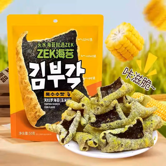 ZEK Tempura Seaweed Snack – Corn Flavor / Crayfish Flavor